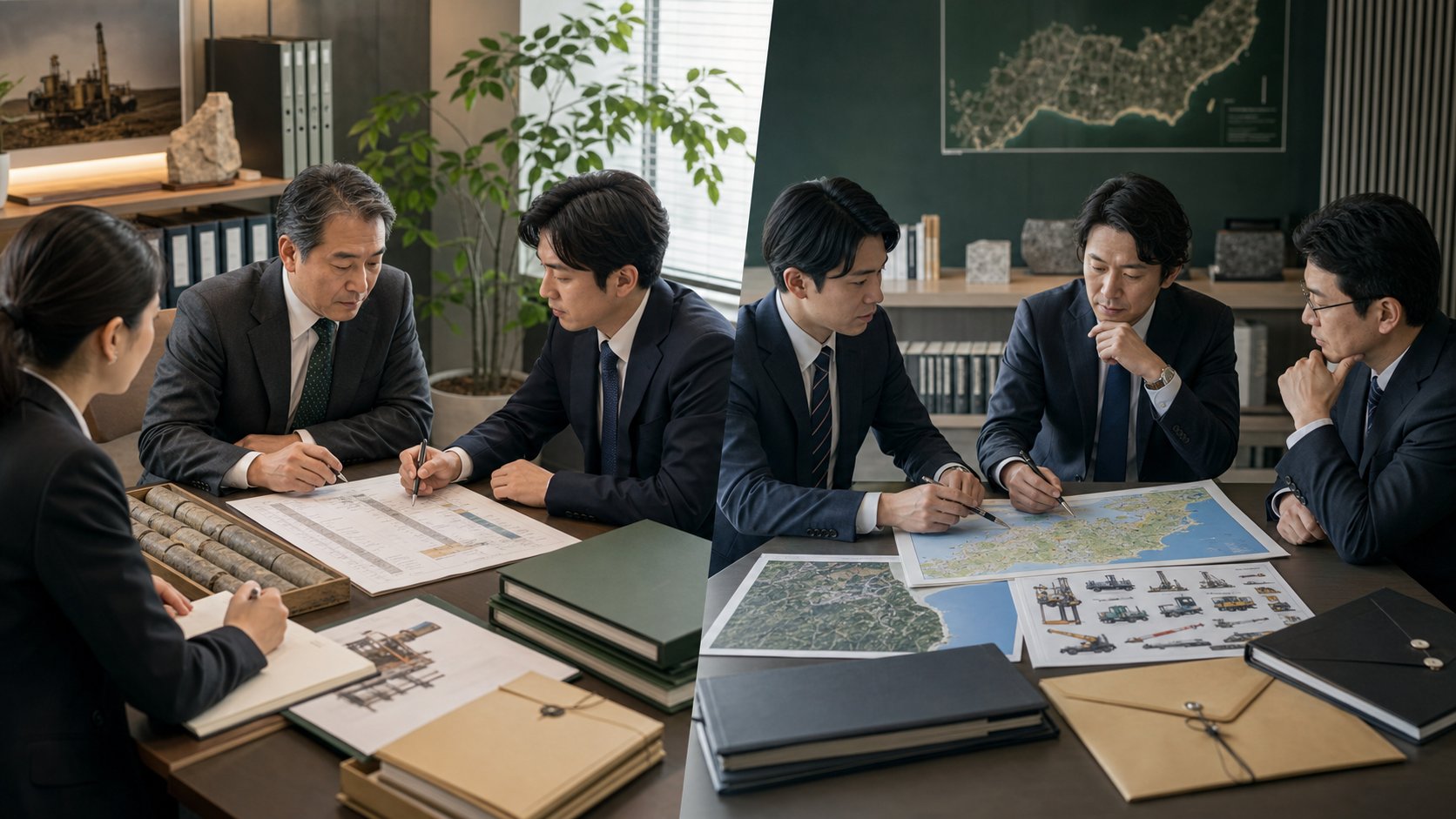 地質調査会社M&Aの譲渡側相談と買い手側検討を分けて整理している相談風景
